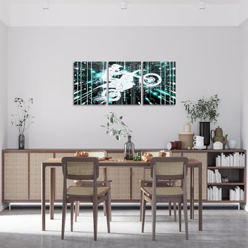 Feelyou Boys Girls Dirt Bike Picture Wall Decor Racing Motocross Canvas Wall Art for Living Room Bedroom Kids Motorcycle Wall Painting Posters Motorbike Teens Bathroom Wall Art 12"x16"x 3Pcs - color: Multi A12