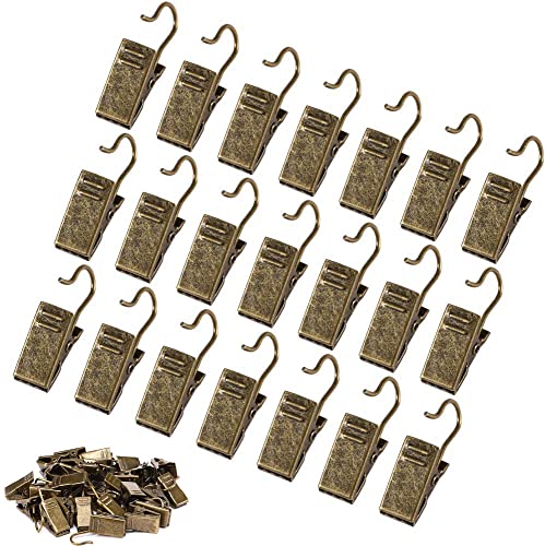 JANYUN 120 Pack Clip Hook Set Curtain Clips for Picture Home Decoration Art Craft Outdoor Dispaly Hang Light Clip - color: Bronze