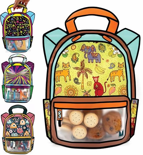 20 Pack Goodie Bags for Kids Birthday Party Supplies - Bulk Gift Bag for Favors, Food, and Candy with Resealable Ziplock Seal (Tropical Crew/Small) - color: Tropical Crew/Small