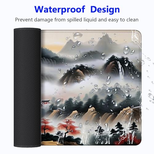 Large Gaming Mouse pad,Chinese Sun Mountain Tower Garden Fashion Anti Slip Rubber Base Mouse pad, Suitable for Computer, Laptop, Office Desk Accessories - color: Chinese Sun Mountain Tower Garden Fashion