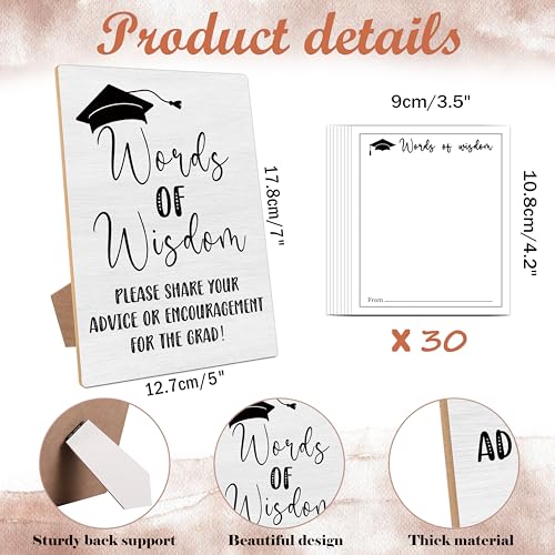 Words of Wisdom Sign, College Graduation Gifts for Him, 2026 Graduation Gifts, Graduate Party Favors, 30 Advice Card, High School College Graduate Party Games, Congrats Grad Gift For Her Him Grad,12 - color: Words of Wisdom Graduate Gift,12
