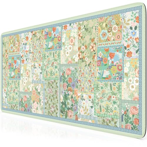 HAOCOO Green Desk Matt for Desktop, Desk Mat for Keyboard and Mouse, Non-Slip Desk Mouse Pad with Stitched Edges, Water-Resistant XL Mouse Pad for Women Office Decor - color: Green2