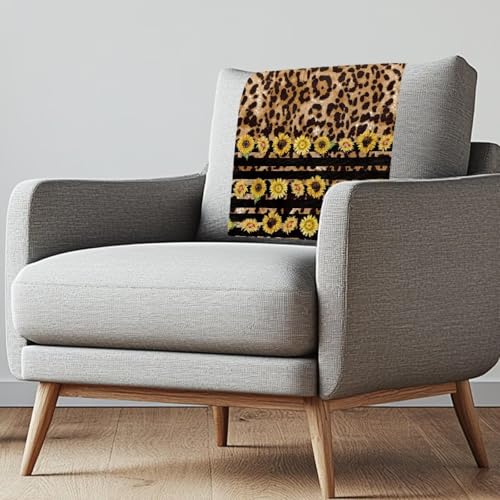 Brown Leopard Sunflower Print Headrest Cover for Recliner Chair, Recliner Headrest Protector 16.53 x 26.18 inch Sofa Head Protector Furniture Protectors for Recliners Sofa Slipcovers - color: Brown Leopard Sunflower