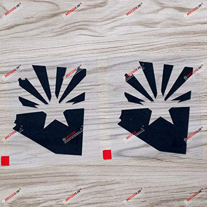 2X Black 4'' Arizona Flag Map Decal Sticker American State Car Vinyl die-Cut no bkgrd - color: Black