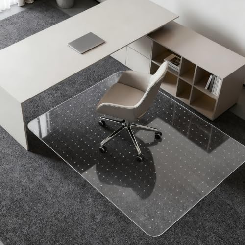 Kuyal Desk Chair Mat for Carpet, 36'' x 48'' Rectangle Transparent Mats for Chairs Good for Desks, Office and Home, Easy Glide, Protects Floors for Low and No Pile Carpeted Floors - size: 36"x48" for Carpet