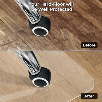 Chair Mat for Hard Wood Floors - Heavy Duty Floor Protector - Easy Clean (47''×47'') - size: 47" x 47" Rectangle (1pc)