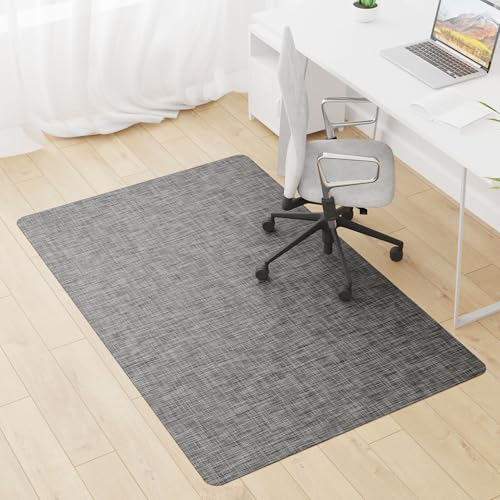 Office Chair Mat, 46" x 60" Computer Chair Mat for Hardwood Floor, Non-Curve Anti Slip Hard Floor Protector for Rolling Chair, PVC Mat Desk Rug for Home Office - color: Dark Grey, size: 46" x 60" Rectangular