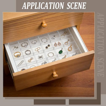 TWINKLEMON 5-Layer Plastic Compartment Storage Box Nail Charm Organizer Box with 5 Drawers 72 Small Round Jars 5 Tweezers Transparent Organizer for Crafts Art Supply Nail Tip Bead Earring Ring