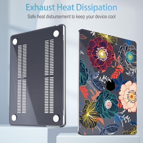 Mektron Case for 2026 MacBook Neo 13-inch A18 Pro chip A3404 Laptop Cover with 13-inch (Diagonal) Liquid Retina Display+ Keyboard Cover+ Screen Protector, Dahlia Flowers - color: Dahlia Flowers