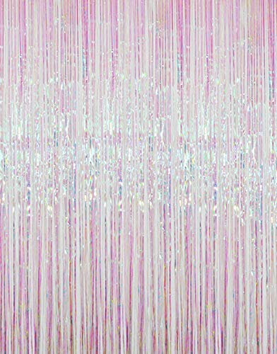 GOER 3.2 ft x 9.8 ft Metallic Tinsel Foil Fringe Curtains Party Photo Backdrop Party Streamers for Birthday,Graduation,New Year Eve Decorations Wedding Decor (1 Pack,Multicolor) - color: Multicolor, size: 1 Pack