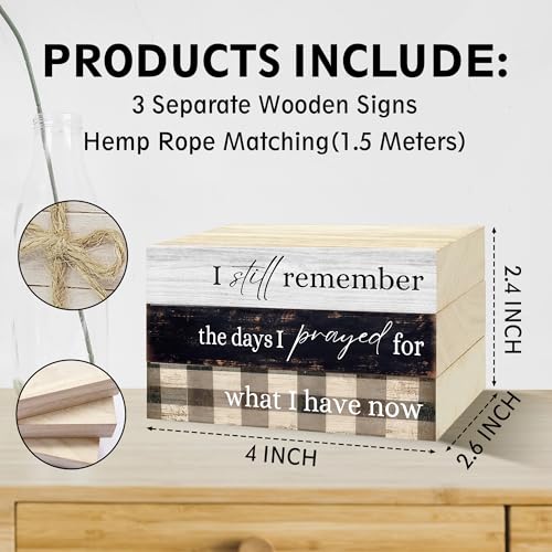 Decorative Books For Home Decor, Coffee Table Faux Wood Book Stack Decor, I Still Remember Modern Stacked Book Decor, Stacked Display Books For Shelf Mantel Nightstand Display, Three Pieces -C(11) - style: I still remember -06