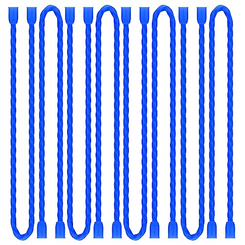 8Pcs 12-inch Silicone Cable Ties Reusable Steel-Core Silicone Twist Cable Tie Straps for Bundling and Organizing Colorful Bendable Holder Strap for Indoor and Out All Purpose, Blue - color: Blue, size: 12 Inch