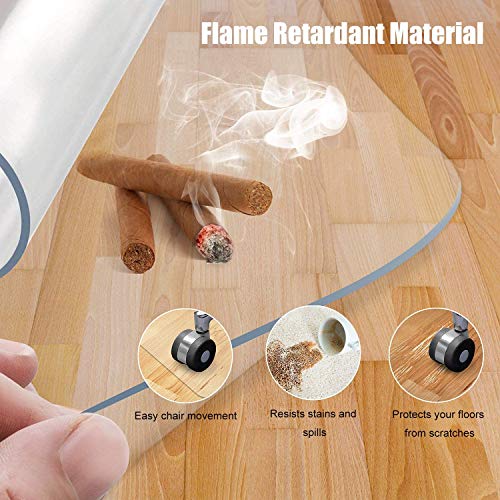 Azadx Clear Office Chair Mat 36'' X 48'', Durable Desk Chair Mat for Hardwood Floor, Heavy Duty Plastic Office Floor Mat Under Rolling Chairs for Easy Glide and Protection (36" X 48" with Lip) 2 Pcs - size: 36" X 48" with Lip 2 Pcs