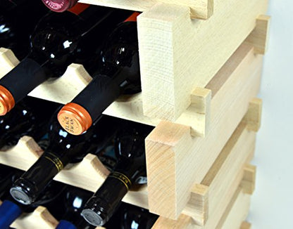 sfDisplay.com,LLC. Modular Wine Rack Beechwood 40-120 Bottle Capacity 10 Bottles Across up to 12 Rows Newest Improved Model (60 Bottles - 6 Rows) - size: 60 Bottles - 6 Rows