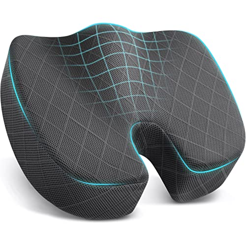 TushGuard Seat Cushion - for Office Chair, Car Seat, Airplane, Bleacher - Sciatica & Coccyx Pain Relief Desk Chair Cushion for Long Sitting Office Workers, Car Drivers(Grey, XX-Large) - color: Grey, size: XX-Large