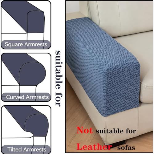 LINGXIYA Soft Stretch Armrest Covers,Set of 2 Polyester Fabric Armchair Slipcovers with Twist Pins,Machine Washable Furniture Couch Sofa Arm Chair Cover Protector for Chairs/Sofas/Recliner（Darkbrown） - color: Darkbrown