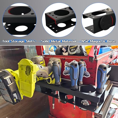 ULIBERMAGNET Power Tool Organizer Rack,Magnetic Heavy Duty Drill Holder,Wall Mount Metal Tool Rack with Screwdriver,Cordless Drill,Utility Rack for Warehouse,Garage,Toolbox - style: Magnetic Spray Can Holder Rack