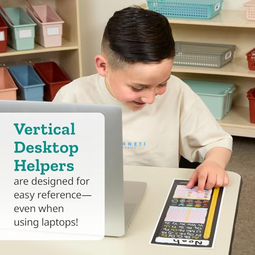 Really Good Stuff Vertical Chalkboard-Style Desktop Helpers, Vinyl, Self-Adhesive- Set of 24 - Primary - color: Verticle