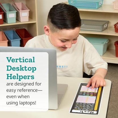 Really Good Stuff Vertical Chalkboard-Style Desktop Helpers, Vinyl, Self-Adhesive- Set of 24 - Primary - color: Verticle