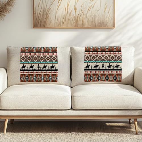 Aztec Horse Headrest Cover for Recliners Non Slip Sofa Headrest Slipcovers Breathable Chair Arm Headrest Covers Furniture Protector for Recliner Leather Sofa Couch 2 Pack - color: Aztec Horse