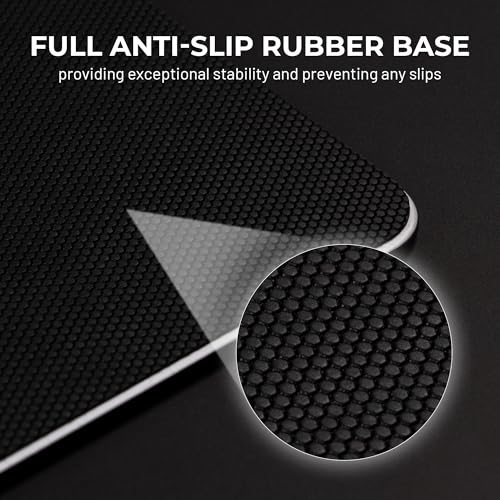 XVX White Spider Webs Glass Gaming Mousepad 4.0,Hard Mousepad for Gaming,Ultra-Smooth Micro-Etched Surface Mouse Mat with Non-Slip Rubber Base(410mm*310mm) - color: White(Spider Webs)