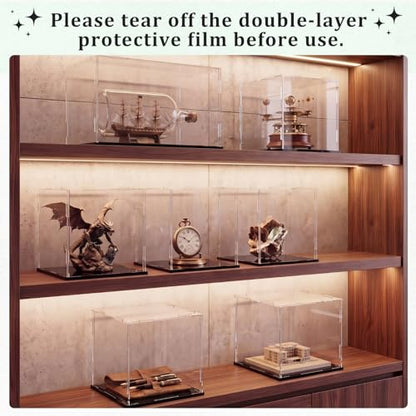 Yungyan 1 Pack Clear Self-Assembly Acrylic Display Case Transparent Dust Proof Protection Showcase for Figurine Collectibles Basketball Soccer Football Helmet (4 x 4 x 4 Inch) - size: 4 x 4 x 4 Inch