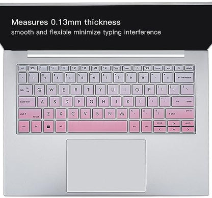 2PCS Keyboard Cover for HP EliteBook 830 835 840 845 1040 G9 G10 2024 2023 2022, 13.3 14 inch HP EliteBook Keyboard Protector Skin(Not fit 840 845 1040 G11 G8 G7 G6 G5 G4 G3),Gradual Pink+Clear - color: Gradual Pink+Clear