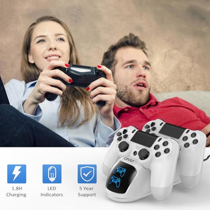 OIVO PS4 Controller Charging Dock Station, Dualshock 4 Controller Charger with 1.8Hrs Charging Chip, White - color: White, size: 8.12inch - PS4