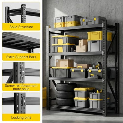Heavy Duty Garage Shelving, 36" W x 16" D x 71" H, 3000 LBS Capacity, 4-Tier Adjustable Metal Storage Shelves, Reinforced Steel Storage Rack for Garage, Basement, Utility Room