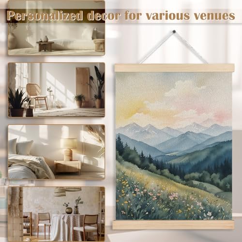 FITIE Abstract Wildflower Green Mountain Scenic Canvas Wall Art Poster, Nature Room Decor, Green Nature Forest Mountain Landscape Wall Decor Prints for Home Bedroom Living Room, 12x16 Inches - color: Color-Mountain Lakeside Landscape 02