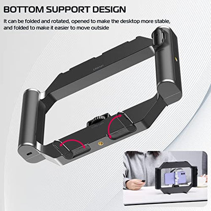 ULANZI Smartphone Video Rig with Light, U-Rig Light Cell Phone Handheld Stabilizer with Ring Light 2500K-9000K CRI 90+ for Filmmaking Live Steam YouTube Video Recording, with 5000mAh Build-in Battery - size: 280*51*195mm