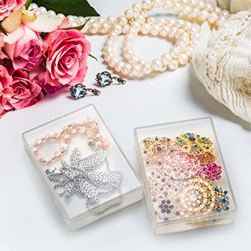 Tebery 24 Pack Blank Playing Card Case Clear Card Deck Box Snaps Closed, Empty Plastic Storage Box Holder for Bank Cards, Business Cards, Game Card
