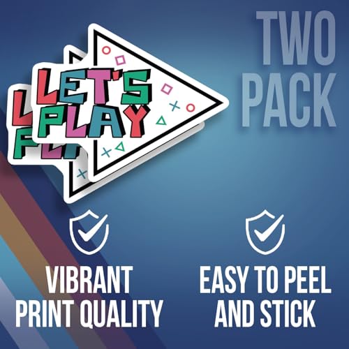 Fun Gamer Sticker - Let's Play Arrow Decal - Gaming Enthusiast Decor - Video Game Sticker - Retro Style Gaming Sticker for Laptops - 5" Vinyl Sticker - Durable Design for Cars Lap AAS1436
