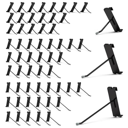 HUHOLE 60 Pack Black Gridwall Hooks, 2", 4", 6" Inch Display Hangers | Fits 3 x 3 Inch Wire Grid Panels, 20 lb Capacity Hooks for Retail Store, Craft Fair, Jewelry Rack and Garage Organizer - size: 2+4+6 Inch