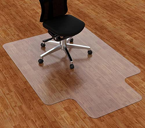 Amyracel Chair Mat for Hardwood Floor, 36” x 48” Computer Desk Chair Mat, Easy Glide Office Floor Protector Mat for Home Office - color: Clear, size: 36" x 48" Lip