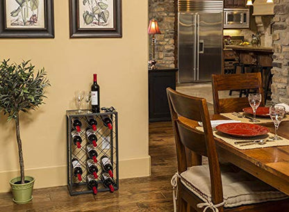 Mango Steam 23 Bottle Gray Wine Rack with Glass Top Shelf, Free Standing for Home, Kitchen and Bar - color: Pewter, size: 23 Bottle