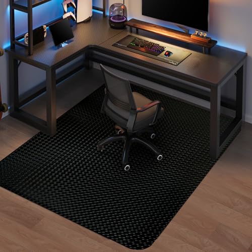 Vicwe Gaming Chair Mat for Hardwood Floor, 60"×46" Large Office Chair Mat, PVC Computer Chair Mats, Easy Glide, Floor Protector for Rolling Chair-Black - size: 60"x46" (for Hard Floors)