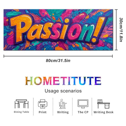 HOMETITUTE XL Mouse Pad Gaming Mousepad 31.5x11.8 Inch Vibrant Passion! Graffiti Art Non-Slip Keyboard Desktop Protector Mat Diatomite Large Mouse Pad for Home and Office Desk Accessories - color: Vibrant "Passion!" Graffiti Art