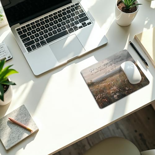 Christian Jesus with Lamb Mouse Pad, Christian Jesus Religious Gifts Mousepad for Office Desk Computers Laptop, Psalm 46:1 Religious Faith Office Supplies Desk Accessories, 9.5x7.9 Inch - color: 18Child, size: 9.5x7.9