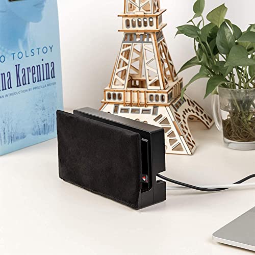 TXEsign Reversible Soft Lining Nintendo Switch Dust Cover Compatible with Nintendo Switch charging dock (Black)