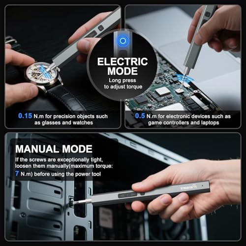 STREBITO Electric Screwdriver, 144-in-1 Precision Screwdriver Set, 120 Magnetic Bits, Organized Storage and Portability, Small Tool Kit for Electronics, PC, Computer and Laptop - color: Blue