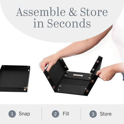 Snap-N-Store DVD Storage Box - Durable Disc Holder with Lid to Store for Discs (1 Pack - DVD, Black)