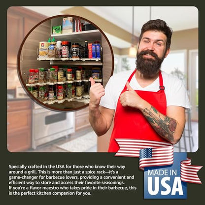 Vertical Spice - Large Pullout Sliding Spice Rack Organizer - 2 Individual 2 Tier Drawers - Premium Rolling Seasoning Holder/Caddy for Hidden Pantry Storage - Made in USA (6.9''W x 10.75" H x 10.6''D) - color: 2-3.25" Drawers, 2-Tier Cream Assembled