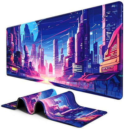 BOSOBO Large Mouse Pad, Desk Pad, XXL XL Extended Gaming Mouse Pad, Desk Mat for Office & Home, Long and HugeKeyboard Mat,Desktop Full Cover 31.5 x 11.8 Inches, Anime Tokyo Cyberpunk - color: Anime Tokyo Cyberpunk, size: XL - 31.5 x 11.8 Inches