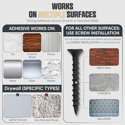 Modern JP Adhesive Hat Hooks for Wall (6-Pack) - Cowboy Hat Rack, Wide Brim Hat Organizer, Strong Hold Hat Hangers for Wall - Clear - color: Clear