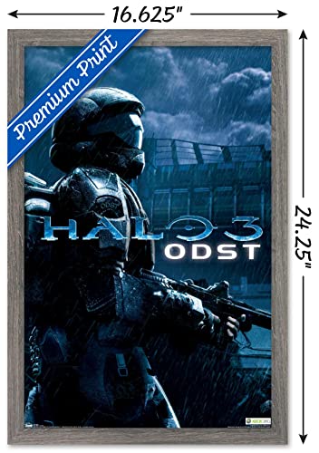 Trends International Halo: ODST - Key Art Wall Poster, 14.725" x 22.375", Barnwood Framed Version - color: Barnwood Framed Version, size: 22.4"L x 14.7"W