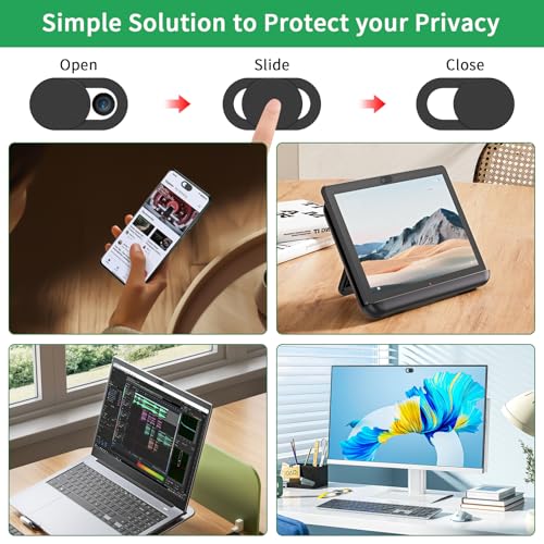 6 Pack Webcam Cover Slide Cover for iPhone iPad MacBook iMac Laptop PC, 0.03 inch Ultra Thin Web Camera Cover Blocker Slider Accessories for Privacy and Security (6 Pack)
