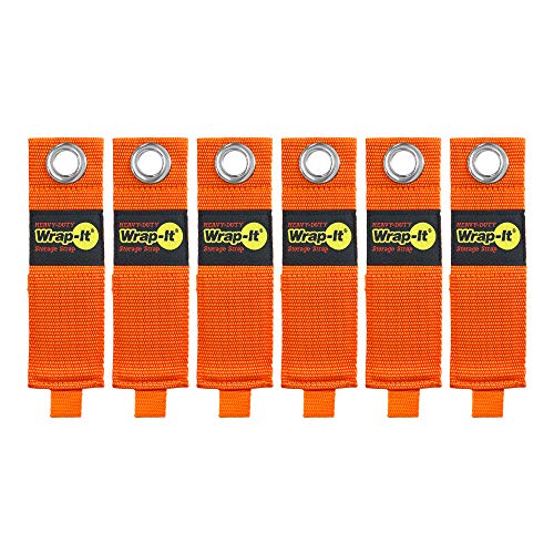Heavy-Duty Wrap-It Storage Straps - 13-inch (6-Pack) Blaze Orange - Garage Organizer and Extension Cord Hanger for Garage Gadgets - color: Blaze Orange, size: 13-in. (6-Pack)