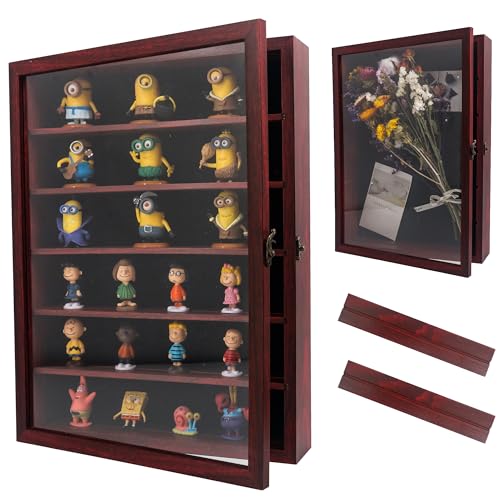 Shadow Box Frame with Removable Shelves, Red 12x16 Deep Memory Box Display Case for Keepsake Collectibles, Coins Military Medals Pins Wedding Flowers - color: Red, size: 12*16