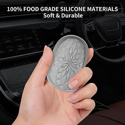 ME.FAN Car Cup Coaster [4 Pack] Silicone Car Coasters/Cup Mats - 2.75In Universal Non-Slip Recessed Car Interior Accessories - Car Cup Holder Insert Coasters Light Grey - color: 4 Pack-light Grey